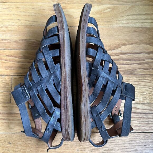 AS 98 EU 36 US 6 grey soft leather sandals side buckle excellent condition - Picture 6 of 8